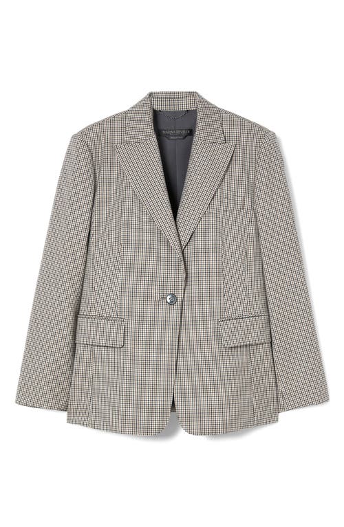 Marina Rinaldi Caliga Plaid Wool Blazer In Gray