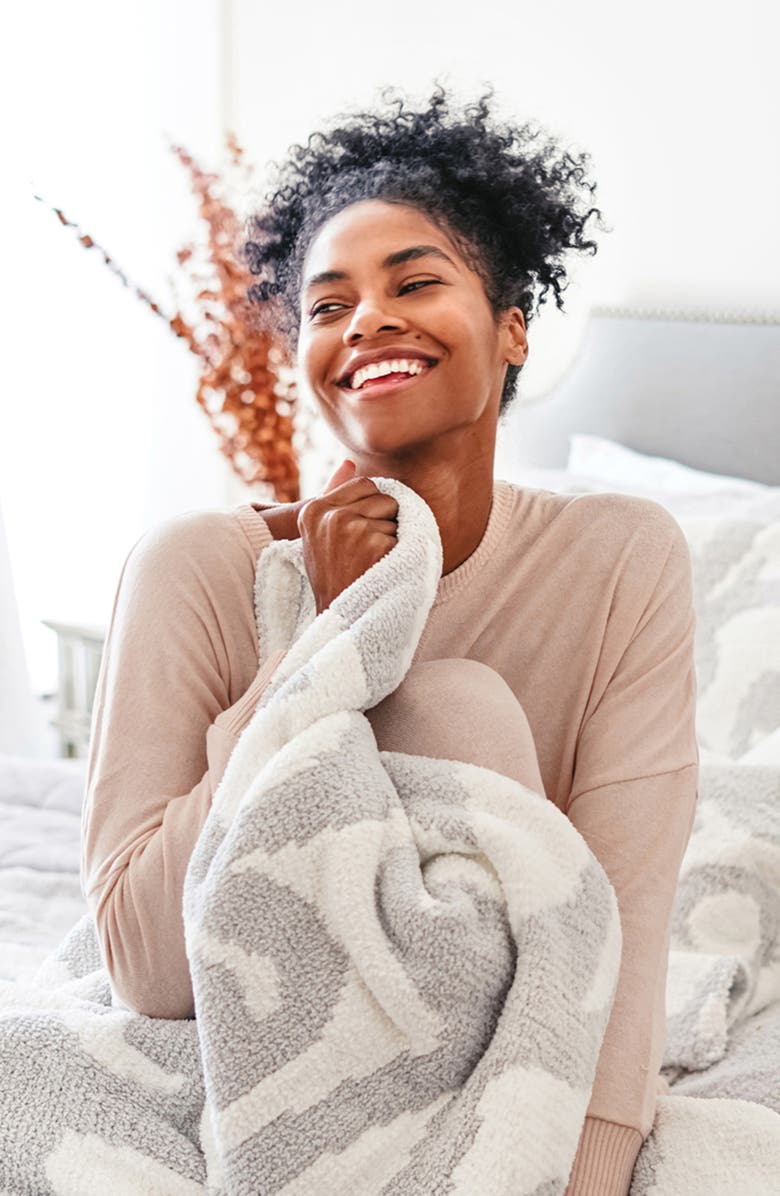 Sunday Citizen Casablanca Throw, Alternate, color, Cloud Grey - Off White