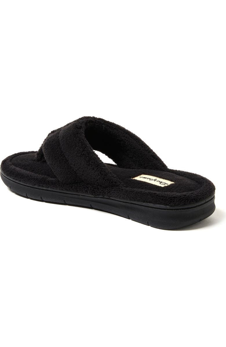DEARFOAMS Wrenley Terry Thong Flip Flop Slipper, Alternate, color, Black
