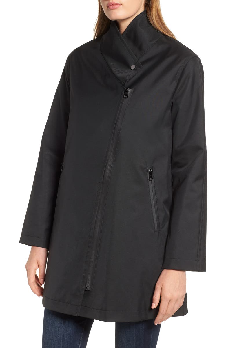 Trina Turk Tenley Asymmetrical Collar Coat, Main, color, 