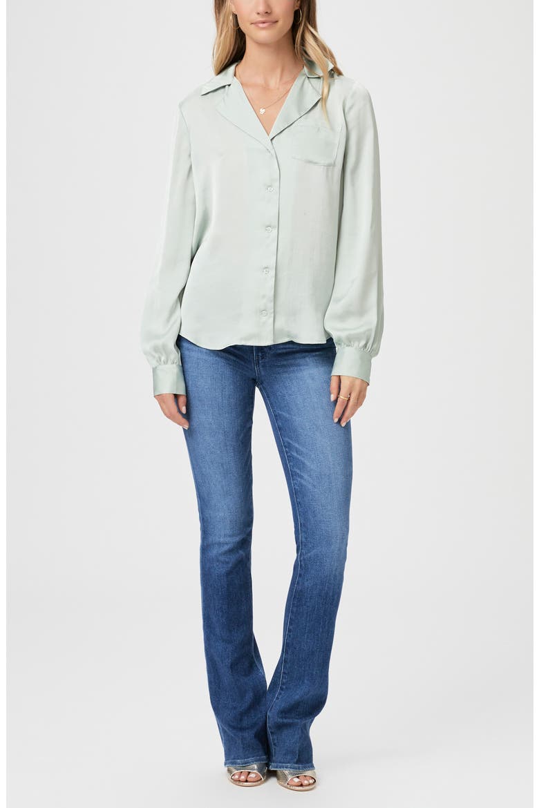 Capriana Satin Shirt, Alternate, color, DUSTY SAGE