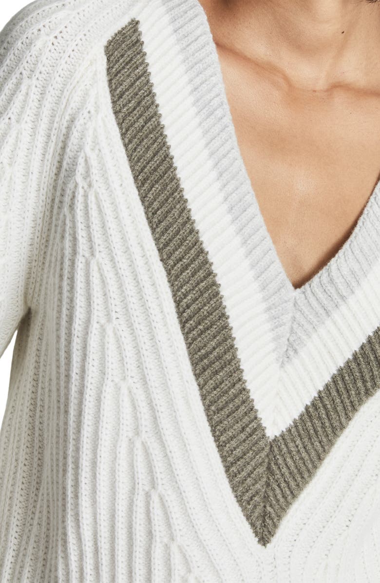 Reiss Miley V-Neck Wool & Cotton Blend Sweater, Alternate, color,