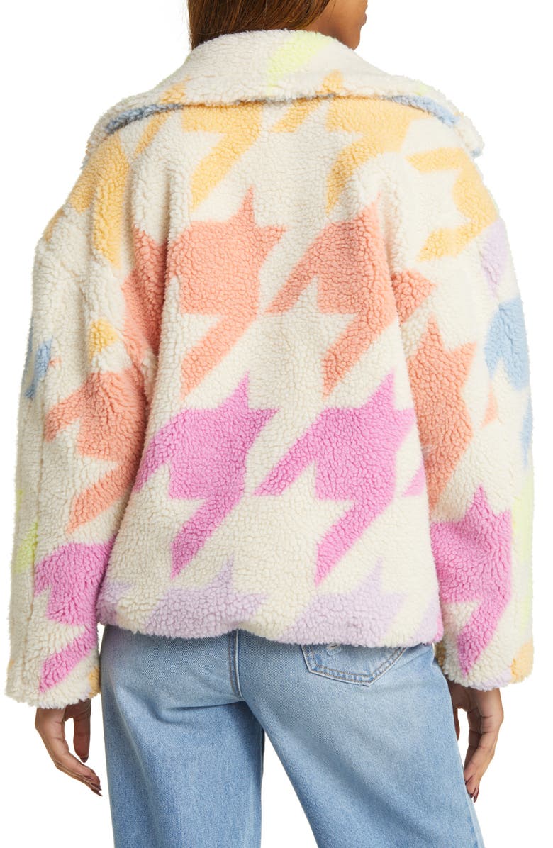 BLANKNYC Houndstooth Faux Shearling Jacket, Alternate, color, 