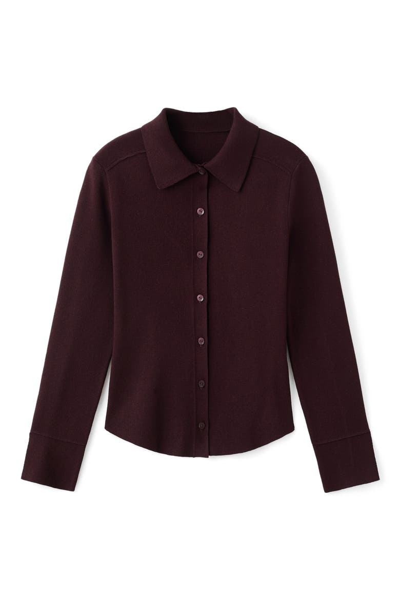 Collar Cardigan, Alternate, color, WINE