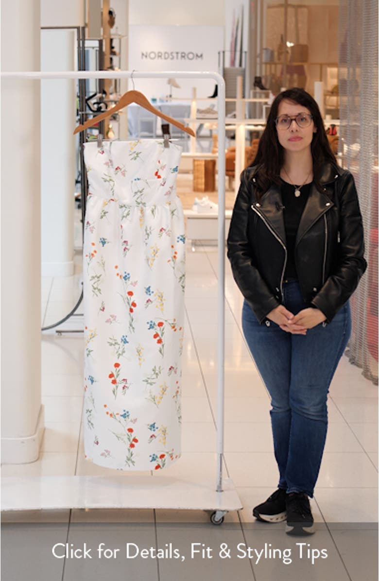 Christine Floral Strapless Fit & Flare Midi Dress, sales video thumbnail
