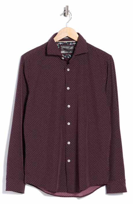 Dot Print Button-Up Shirt