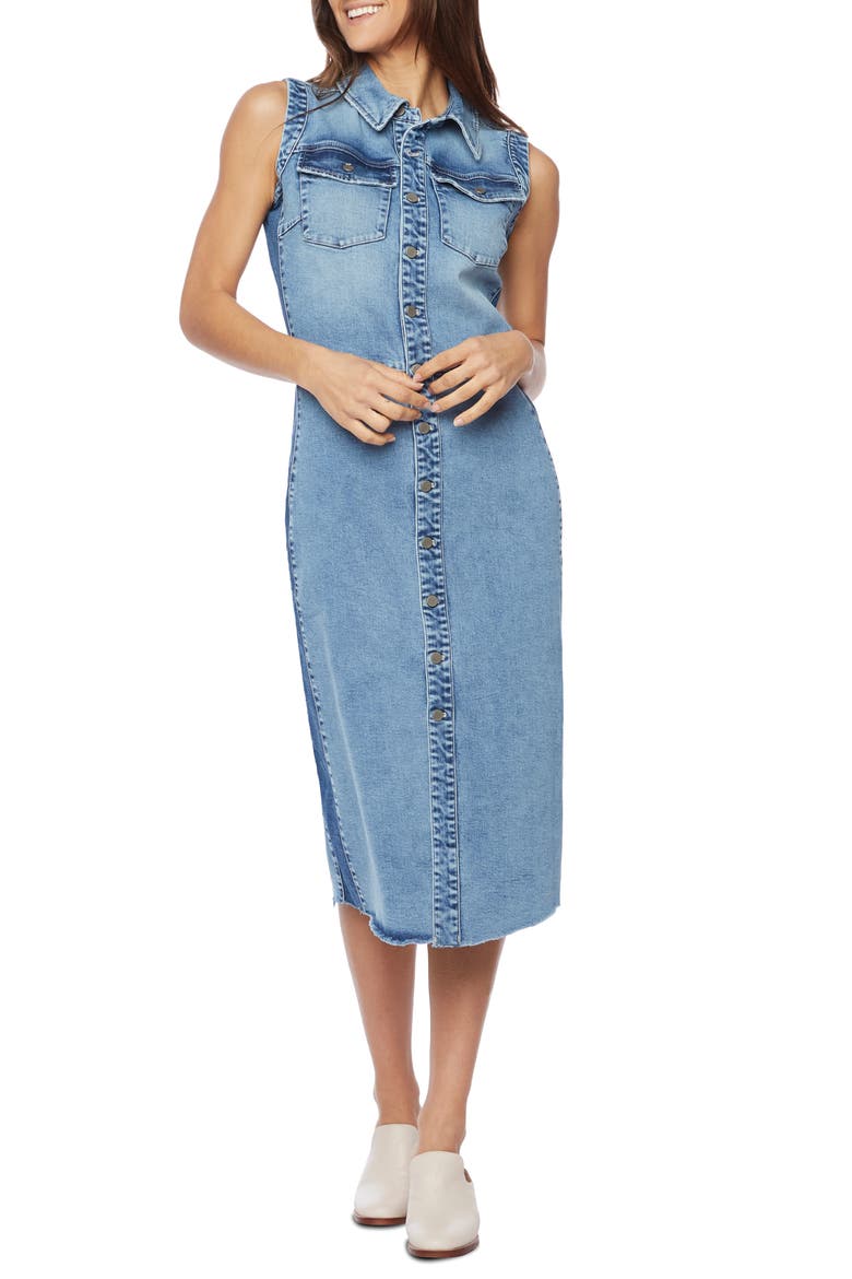 Sleeveless Denim Shirtdress, Main, color, CLOUDY BLUE