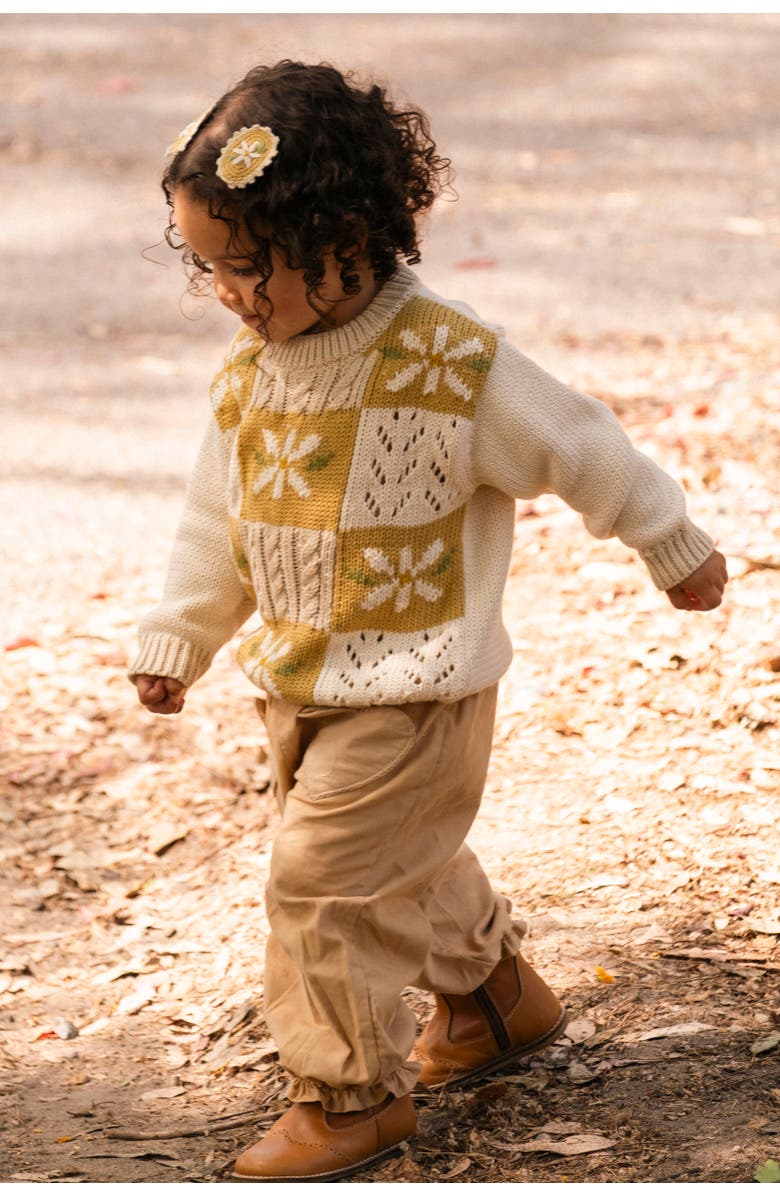 Wild Wawa Daisy Patchwork Sweater, Alternate, color, Honeycomb