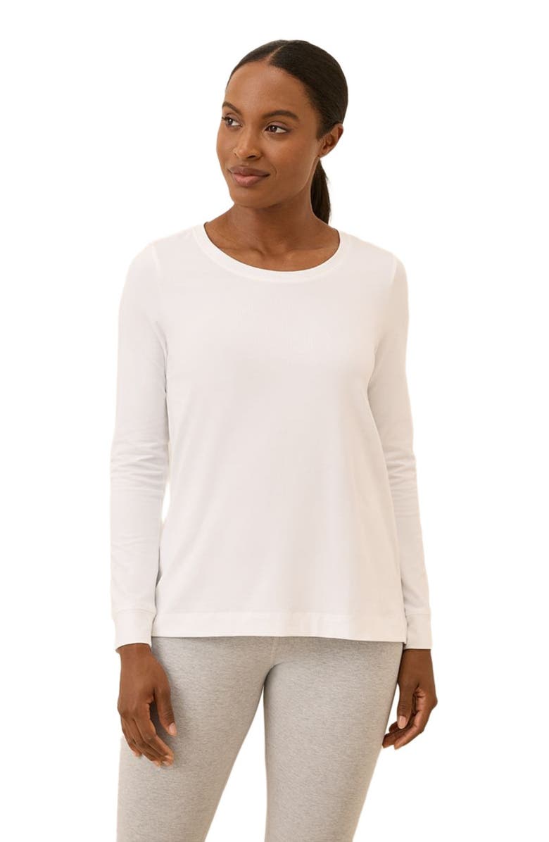 Pact Luxe Stretch Jersey Swing Long Sleeve Tee, Alternate, color, White