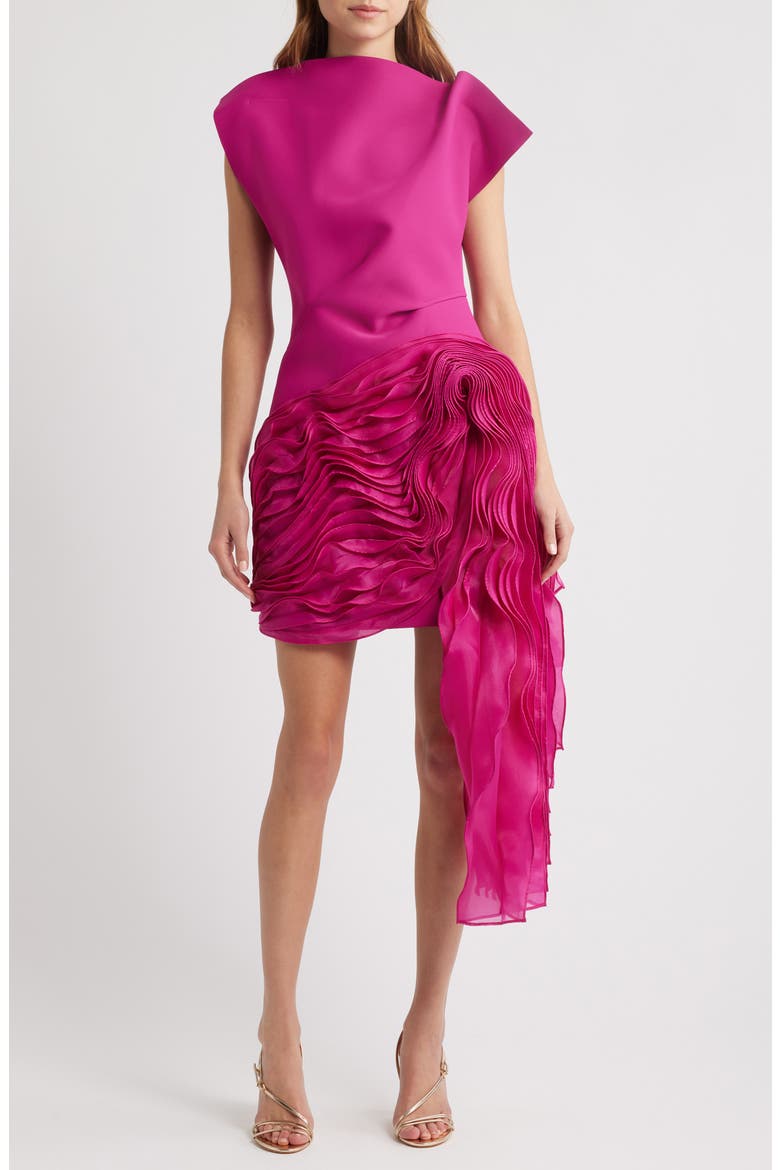 Wigbeth Cap Sleeve Ruffle Minidress, Main, color, ELECTRIC PLUM
