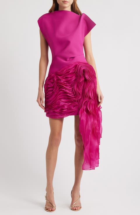Wigbeth Cap Sleeve Ruffle Minidress