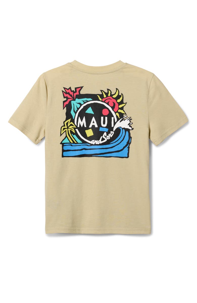 Maui & Sons Island Style Boys Graphic T-Shirt, Alternate, color, Sand
