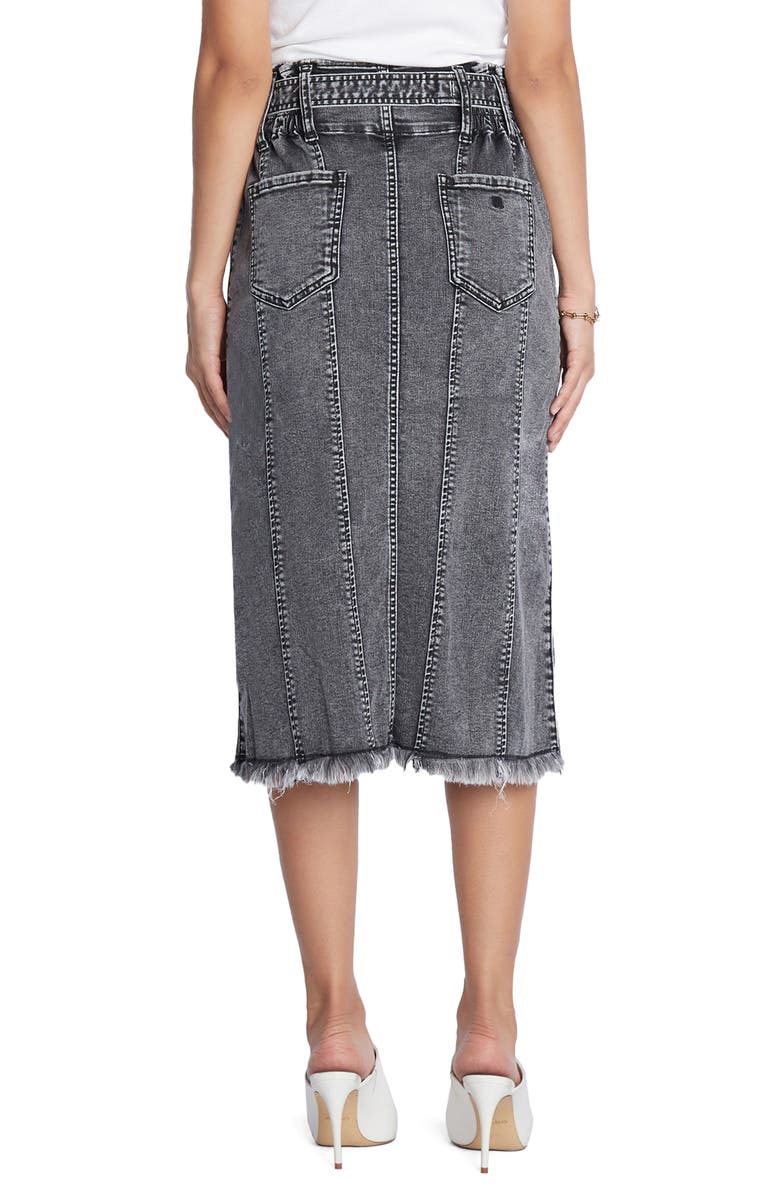 Wash Lab Denim Tie Waist Raw Hem Denim Skirt, Alternate, color, Storm Grey