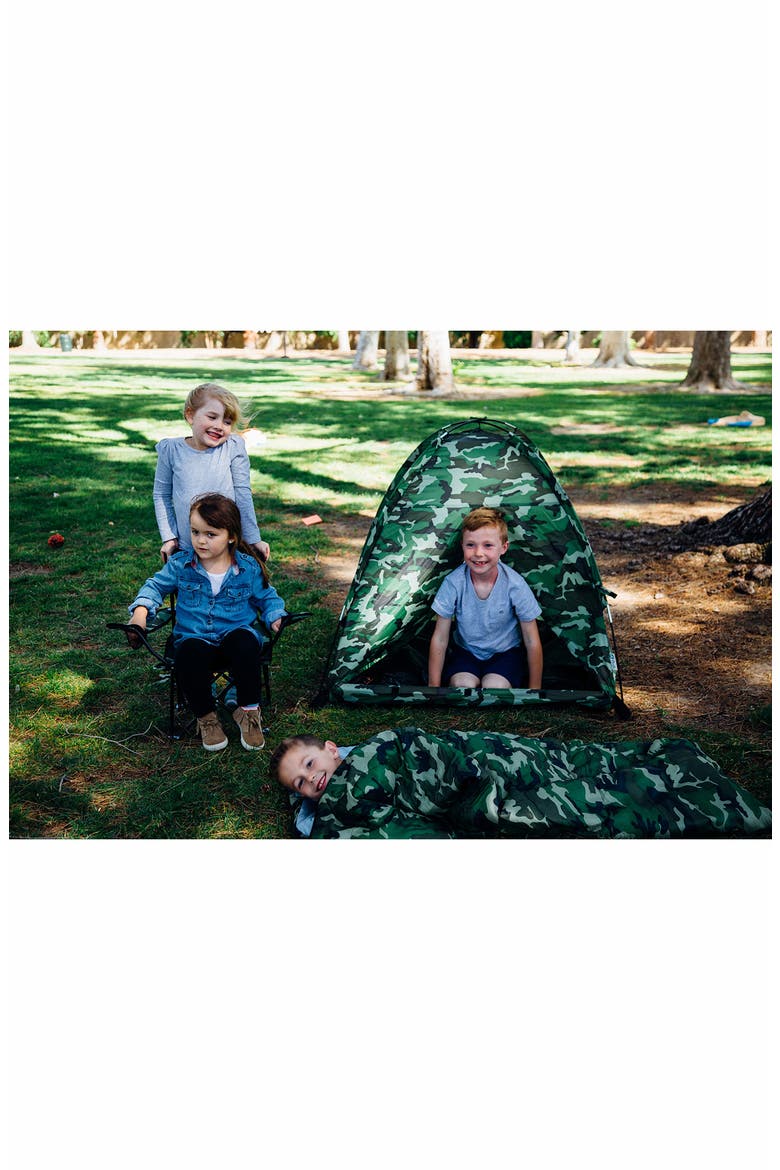 Camo Tent, Chair and Sleeping Bag Set, Alternate, color, GREEN