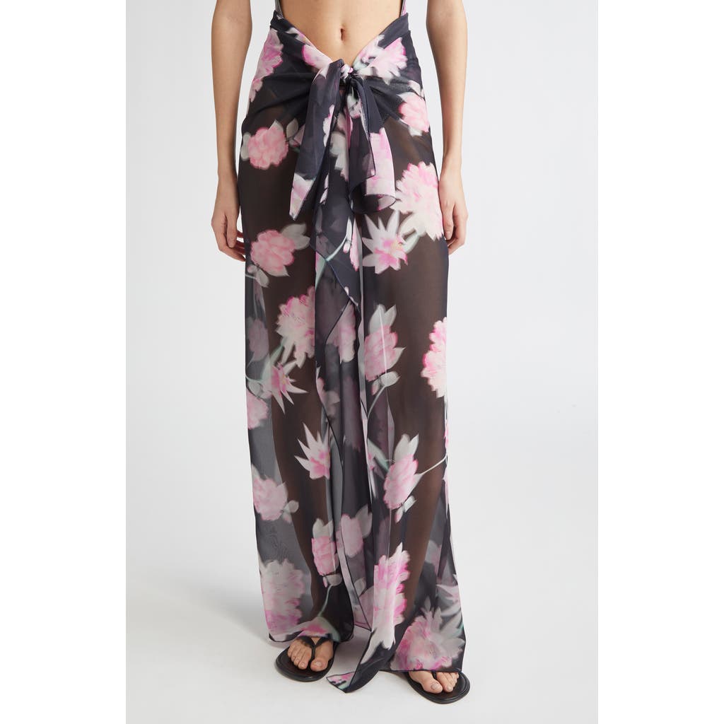 JULIE KEGELS JULIE KEGELS FLORAL PRINT SILK PAREO SKIRT