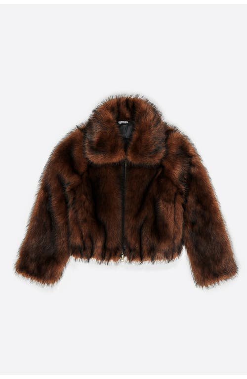 Bimba Y Lola Short Fur Coat In Brown