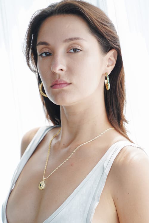 Classicharms Stella Molten Color Cubic Zirconia Hoop Earrings In Gold