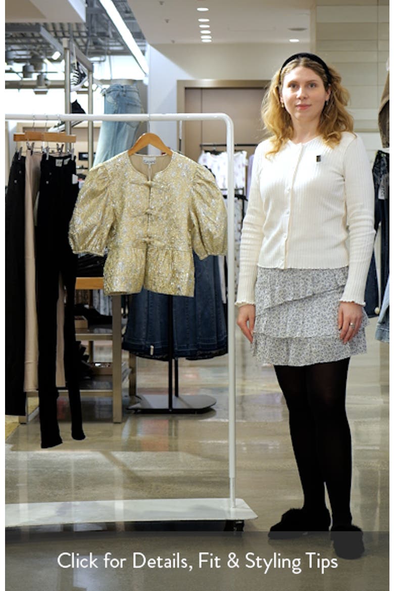 Metallic Jacquard Peplum Top video