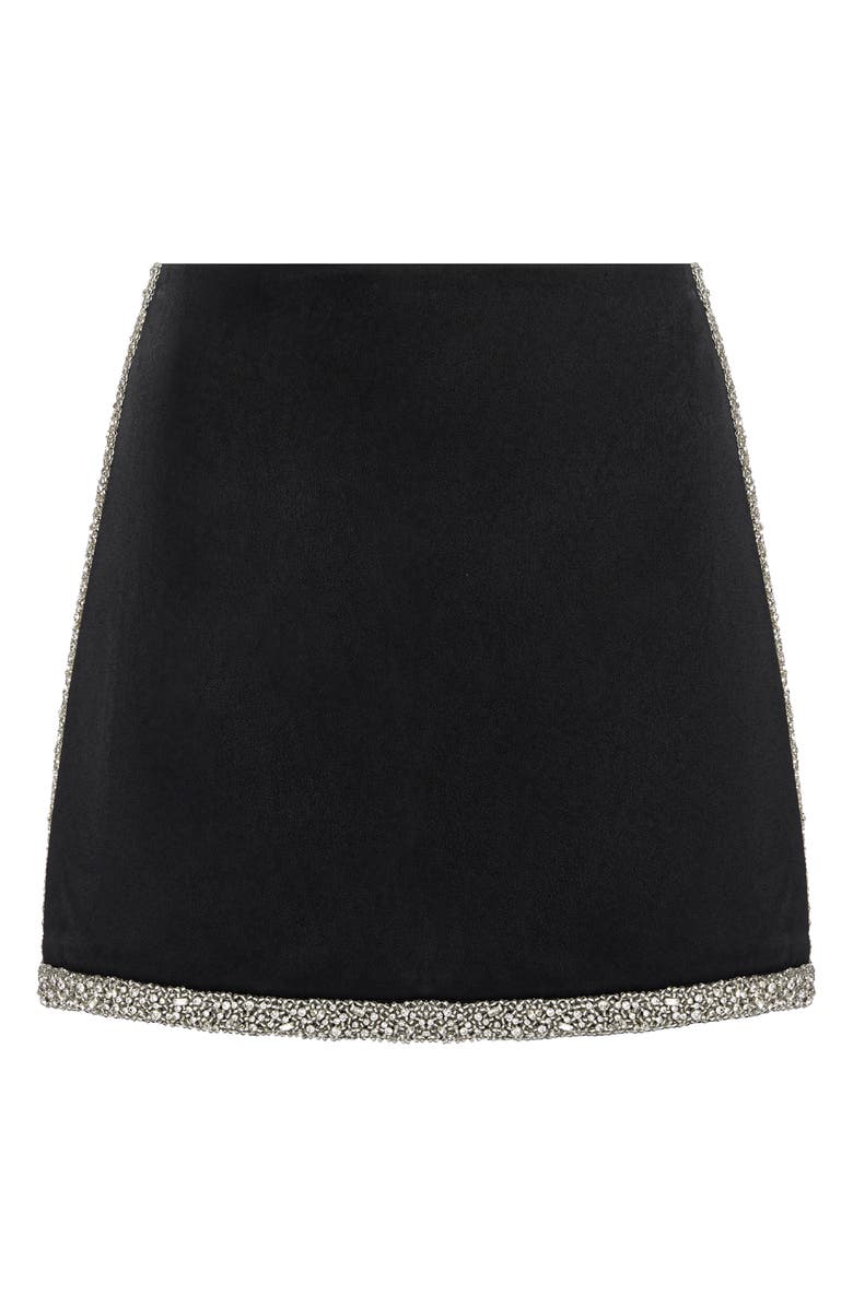 Alice + Olivia Riley Embellished A-Line Miniskirt, Alternate, color, Black