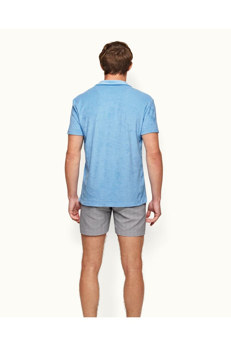 Terry Towelling Tailored Fit Towelling Polo Shirt, Alternate, color, RIVIERA