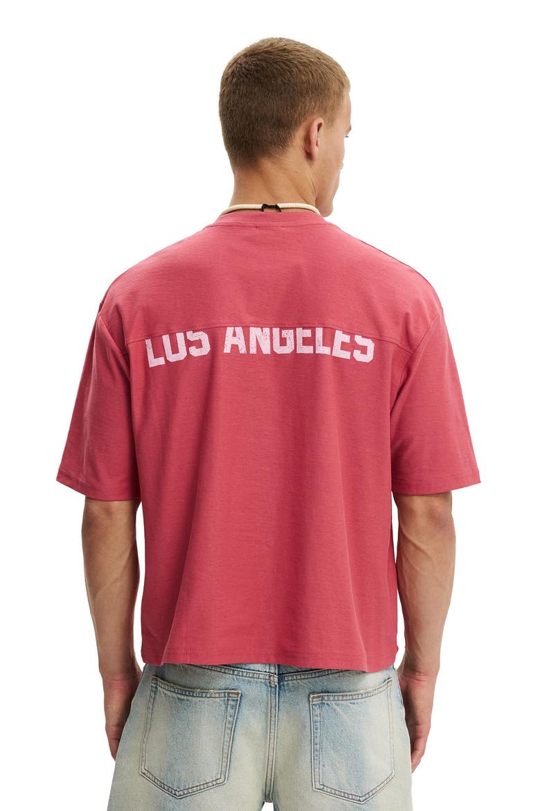 Men's Cropped Fit Graphic T-Shirt, Alternate, color, Soft Red  Los Angeles Panel