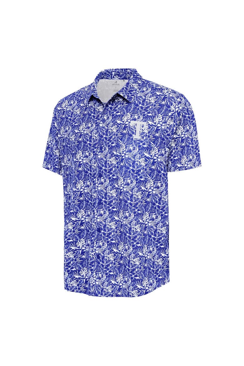 Men's Antigua Royal Texas Rangers Resort Button-Up Shirt, Alternate, color, Royal