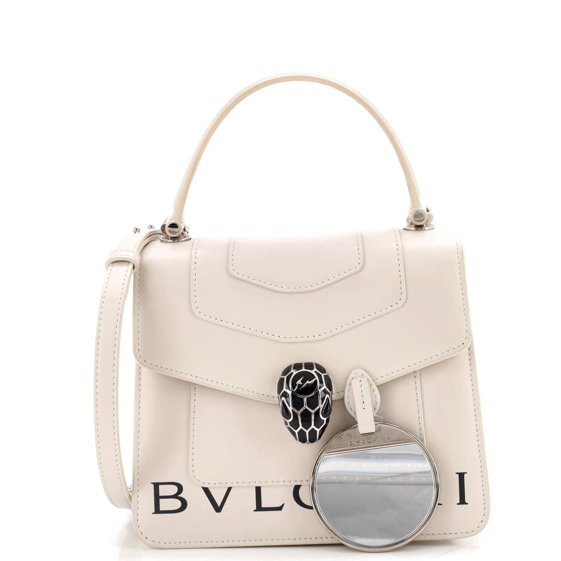 Fragment Serpenti Forever Top Handle Bag Leather Small, Alternate, color, White