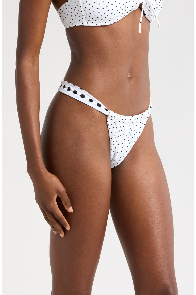 Layla Curtain Bikini Bottoms, Alternate, color, BLACK WHITE POLKA DOTS