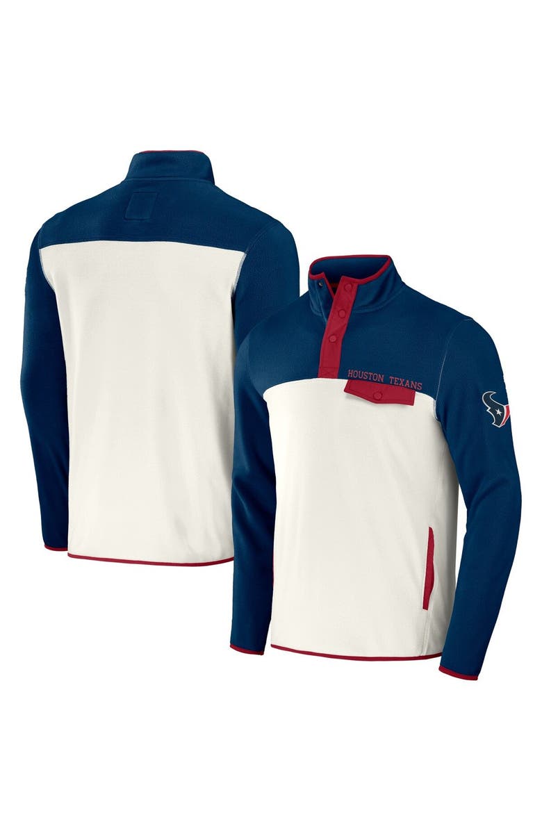 NFL X DARIUS RUCKER Men's NFL x Darius Rucker Collection by Fanatics Navy/Cream Houston Texans Micro Fleece Quarter-Snap Jacket, Main, color, 