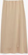 Koton Elastic Waist Satin Midi Skirt