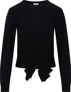 Vivid Crew Neck Bottom Tie Soft Knit Sweater