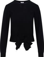 Vivid Crew Neck Bottom Tie Soft Knit Sweater