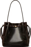 Tory Burch Romy Distressed Large Leather Bucket Bag