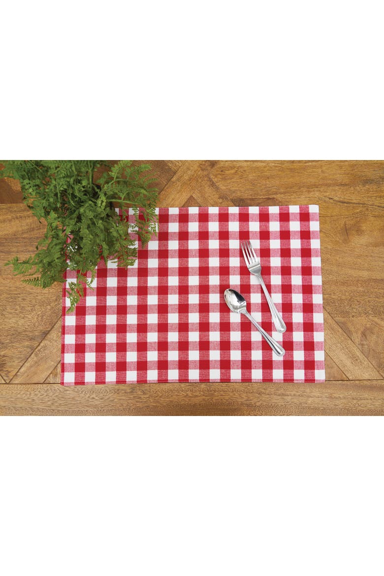 Ashford Red Placemats Set of 6, 13" x 19", Alternate, color, Red