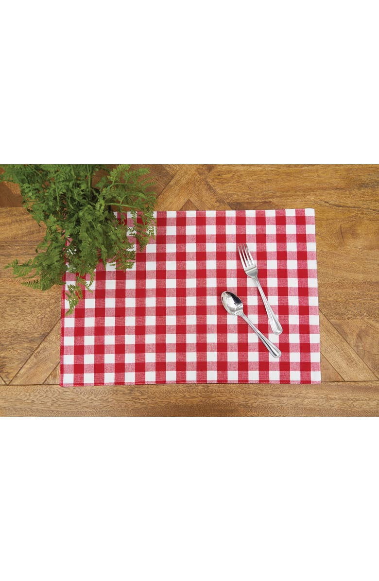 C&F Home Ashford Red Placemats Set of 6, 13" x 19", Alternate, color, Red