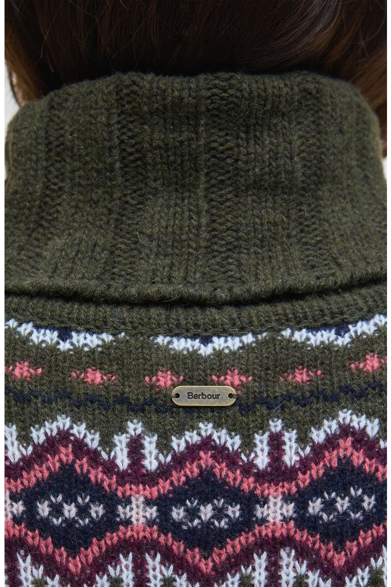 Helen Fair Isle Wool Blend Turtleneck Tunic Sweater, Alternate, color, OLIVE MULTI