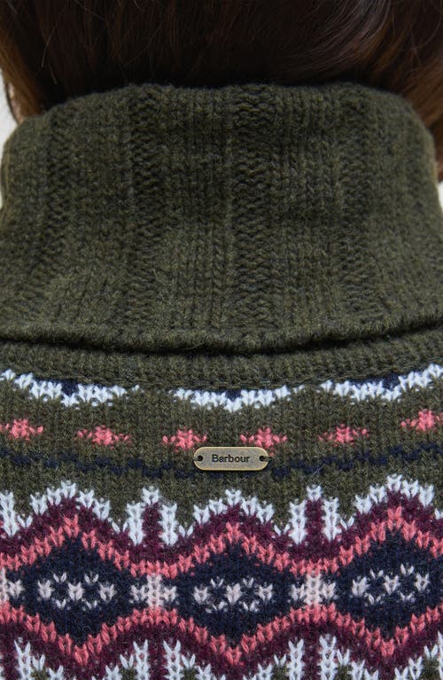 Barbour Helen Fair Isle Wool Blend Turtleneck Tunic Sweater In Black