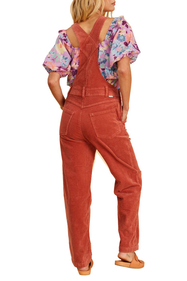 x The Salty Blonde One of a Kind Corduroy Overalls, Alternate, color, SIPPIN COCONUTS