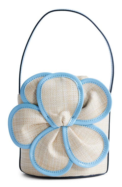 Medium Gino Straw Flower Bag