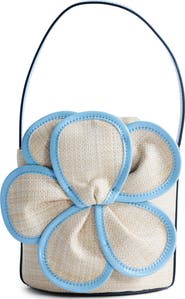 Topshop Medium Gino Straw Flower Bag
