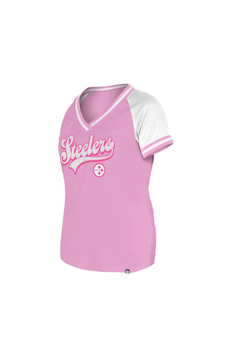 New Era Women's New Era Pink Pittsburgh Steelers Mommy & Me V-Neck T-Shirt, Alternate, color, Pink