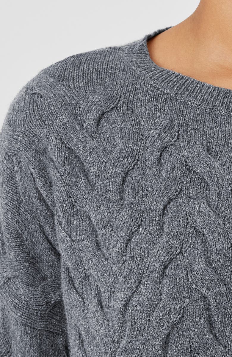 Eileen Fisher Crewneck Boxy Organic Cotton & Recycled Cashmere Sweater, Alternate, color, 