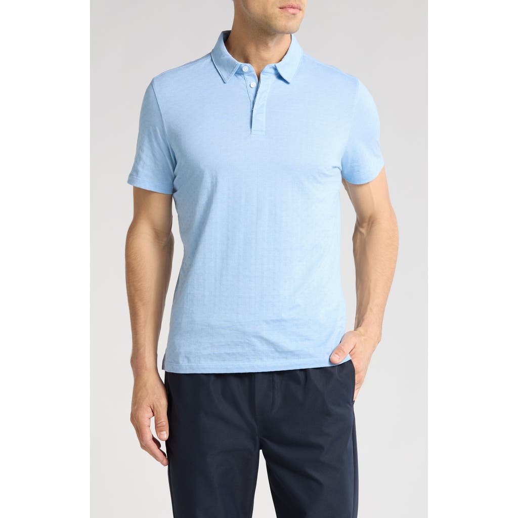 Robert Barakett Mirage Geo Jacquard Polo In Light Blue