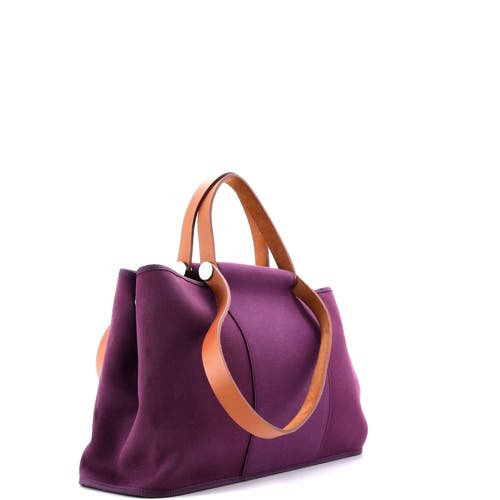 Pre-owned Hermes Hermes Cabag Elan Toile And Leather 39 In Purple