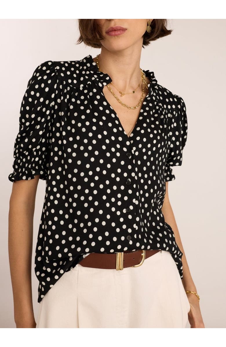 Baukjen Nolan Polka Dot V-Neck Blouse, Alternate, color, Black Polka