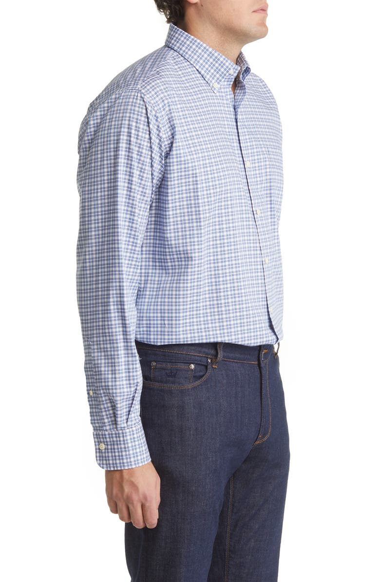 Peter Millar Blue Water Cotton Button-Down Sport Shirt, Alternate, color, 