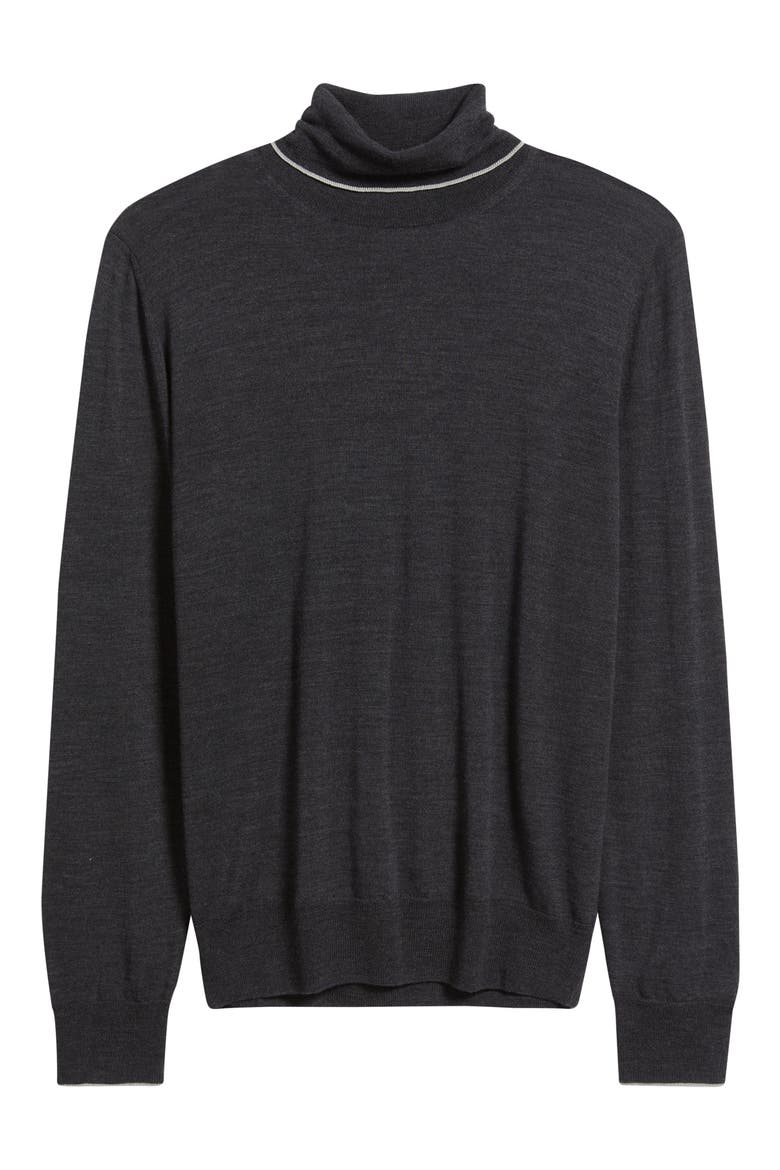 Turtleneck Wool Sweater, Alternate, color, CHARCOAL