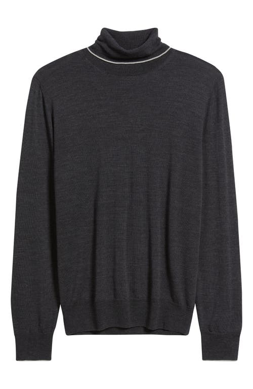 Canali Turtleneck Wool Sweater In Gold