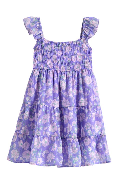Kids' Floral Burnout Chiffon Party Dress (Big Kid)