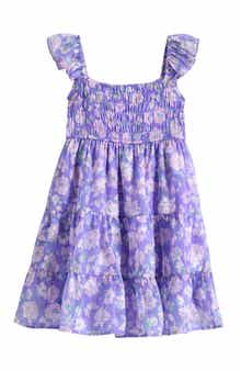 Kids' Floral Burnout Chiffon Party Dress